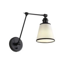 Golden 2351-A1W BLK-BLK - Yep by Golden Lighting Equinox 1-light Swing Arm Wall Lamp with Black Trim shade